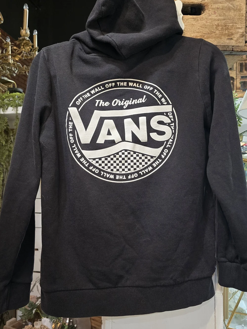 Vans Black Pullover Hoodie with White Crest Logo